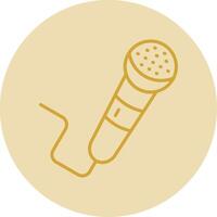 Microphone Line Yellow Circle Icon vector