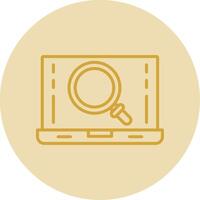 Laptop Line Yellow Circle Icon vector