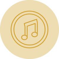 Music Line Yellow Circle Icon vector