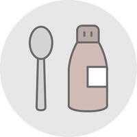 Coffee Syrup Line Filled Light Icon vector