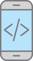 App Development Line Filled Light Icon vector