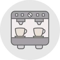 café máquina línea lleno ligero icono vector