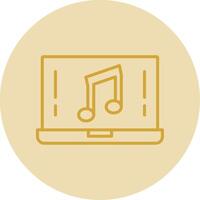 Music Line Yellow Circle Icon vector