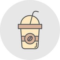 latté línea lleno ligero icono vector