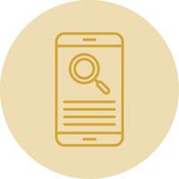 Smartphone Line Yellow Circle Icon vector