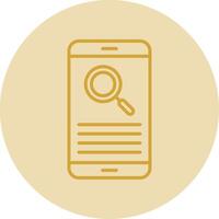 Smartphone Line Yellow Circle Icon vector