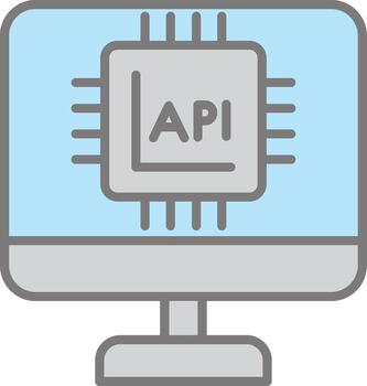 Api Interface Line Filled Light Icon vector