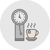 Clock Line Filled Light Icon vector