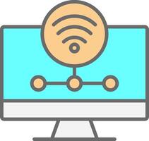 Wifi Server Line Filled Light Icon vector