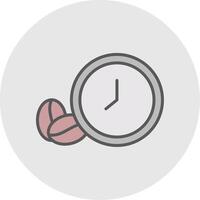 Coffee Time Line Filled Light Icon vector