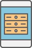 Mobile App Server Line Filled Light Icon vector