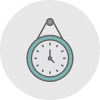 Wall Clock Line Filled Light Icon vector