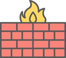 Firewall Line Filled Light Icon vector