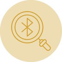 Bluetooth Line Yellow Circle Icon vector