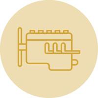 Engine Line Yellow Circle Icon vector