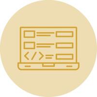 Coding Line Yellow Circle Icon vector