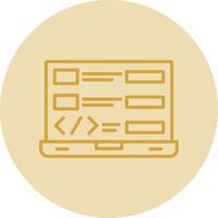 Coding Line Yellow Circle Icon vector