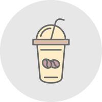 Coffee Shake Line Filled Light Icon vector