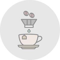 café filtrar línea lleno ligero icono vector