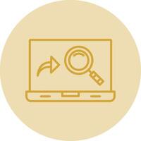 Magnifying Glass Line Yellow Circle Icon vector