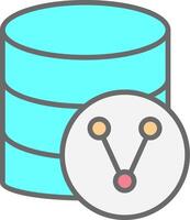 Database Sharing Line Filled Light Icon vector