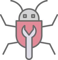 Bug Fixing Line Filled Light Icon vector