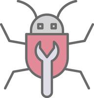 Bug Fixing Line Filled Light Icon vector