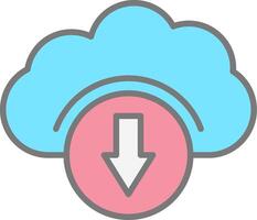 Cloud Services Line Filled Light Icon vector