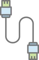 Database Cable Line Filled Light Icon vector