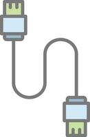 Database Cable Line Filled Light Icon vector