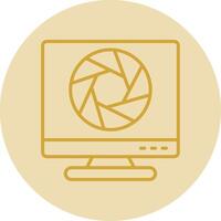 Shutter Line Yellow Circle Icon vector