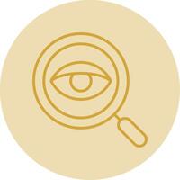 Eye Line Yellow Circle Icon vector