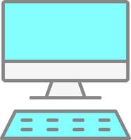 Desktop Line Filled Light Icon vector