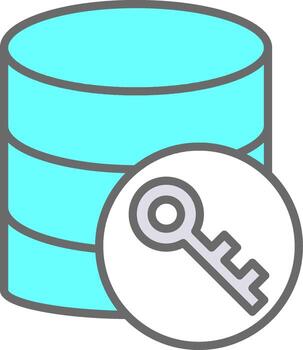 base de datos cifrado línea lleno ligero icono vector