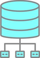 Database Architecture Line Filled Light Icon vector