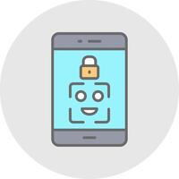 Facial Recognition Line Filled Light Icon vector