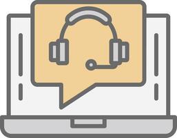 Support Call Line Filled Light Icon vector