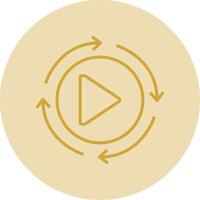 Rotation Line Yellow Circle Icon vector