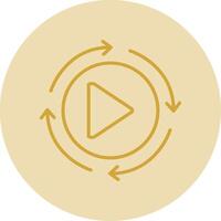 Rotation Line Yellow Circle Icon vector