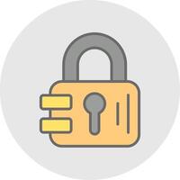 Padlock Line Filled Light Icon vector