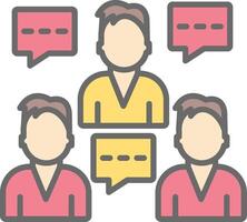 Team Connect Line Filled Light Icon vector