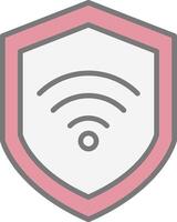 Wifi seguridad línea lleno ligero icono vector