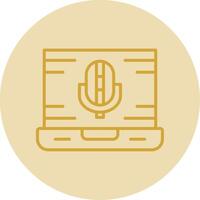 Record Line Yellow Circle Icon vector