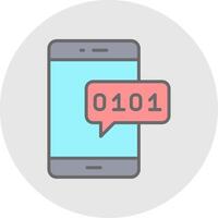 Mobile Line Filled Light Icon vector
