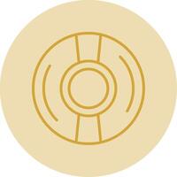 Cd Line Yellow Circle Icon vector