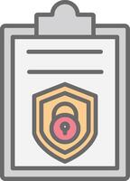 Security Report Line Filled Light Icon vector