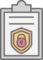 Security Report Line Filled Light Icon vector