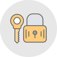 Key Line Filled Light Icon vector