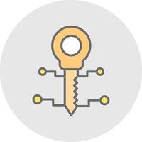 Key Line Filled Light Icon vector