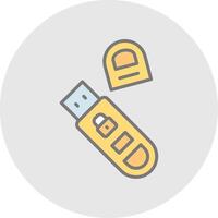 Usb Line Filled Light Icon vector